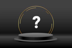black background with podium and golden circle